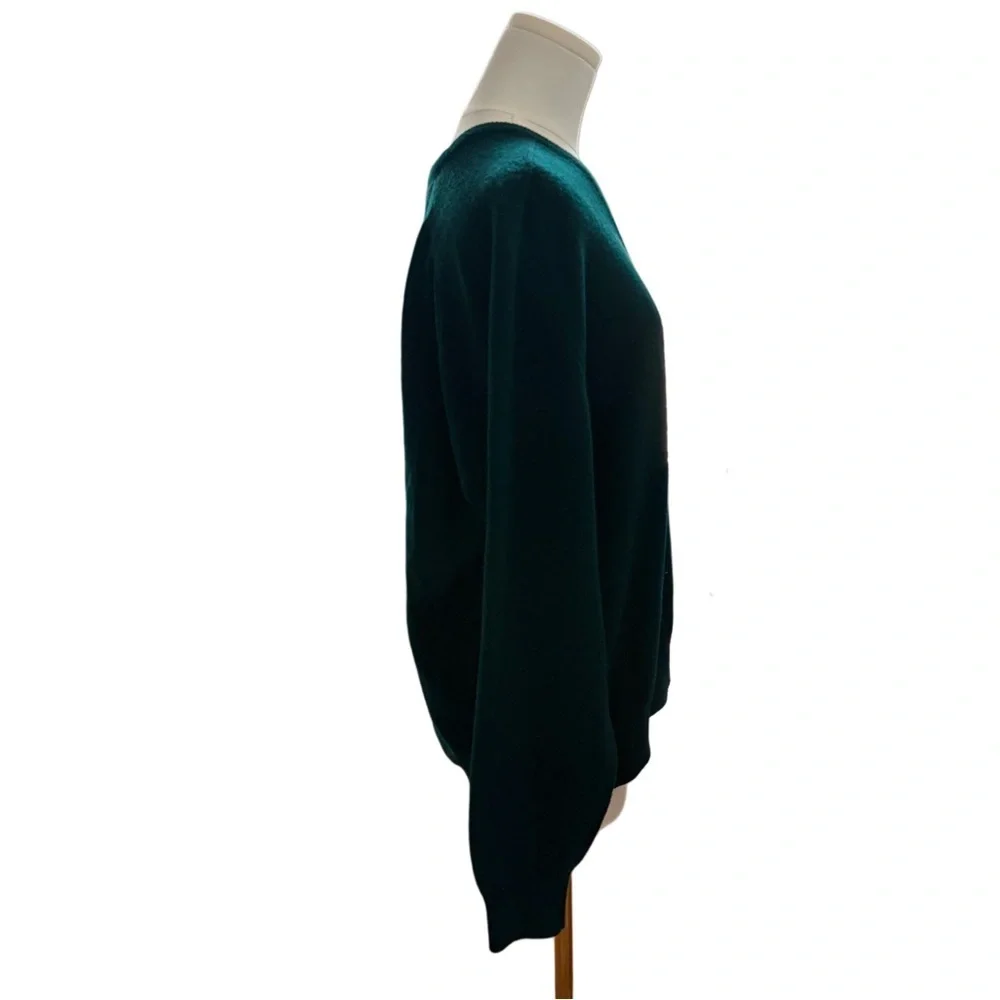 Pringle of Scotland Hunter Green Lambswool V-Neck Golf Preppy Academia Sweater